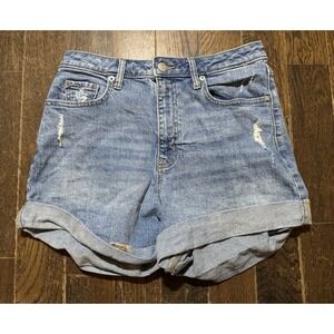 Wild Fable Denim Jean Shorts Size 6 Blue Cuffed High Rise